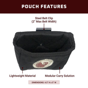 Open-top view of Occidental Leather clip-on pouch revealing interior space