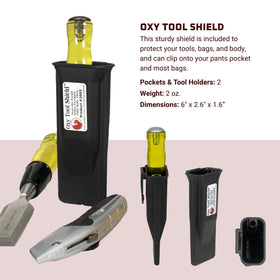 Occidental Leather heavy-duty belt clip secures tools securely during demanding work.
