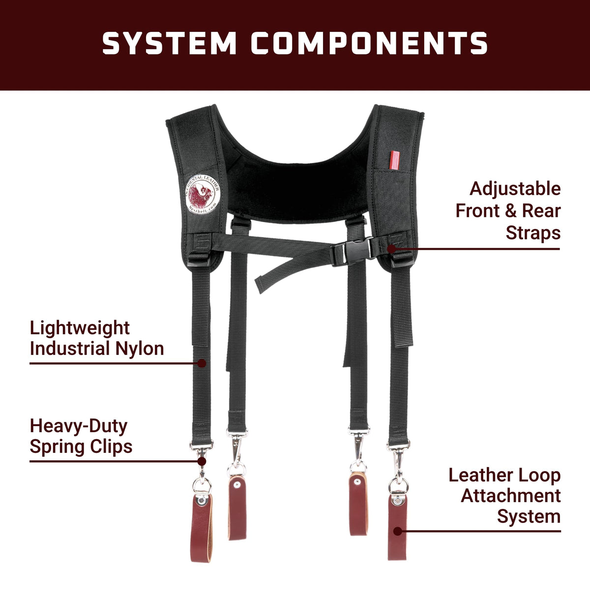Occidental Leather Stronghold Light Suspenders chest-height pockets for pencils or clip-ons