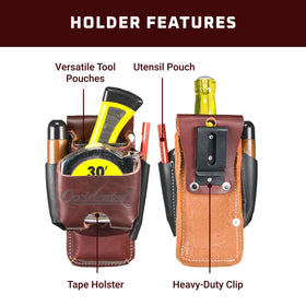 Occidental Leather USA-made belt clip hardware adds durable fastening for professionals.