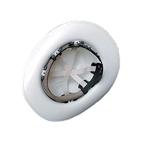 OccuNomix hard hat close-up of 6-point nylon ratchet suspension and cotton sweatband