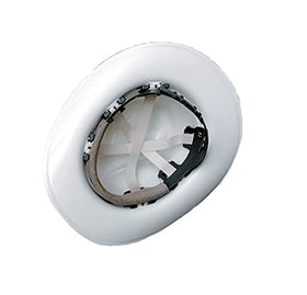 OccuNomix hard hat close-up of 6-point nylon ratchet suspension and cotton sweatband