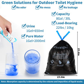 Oceanengine leak-proof porta potty bag, prevents splashes and odors outdoors.