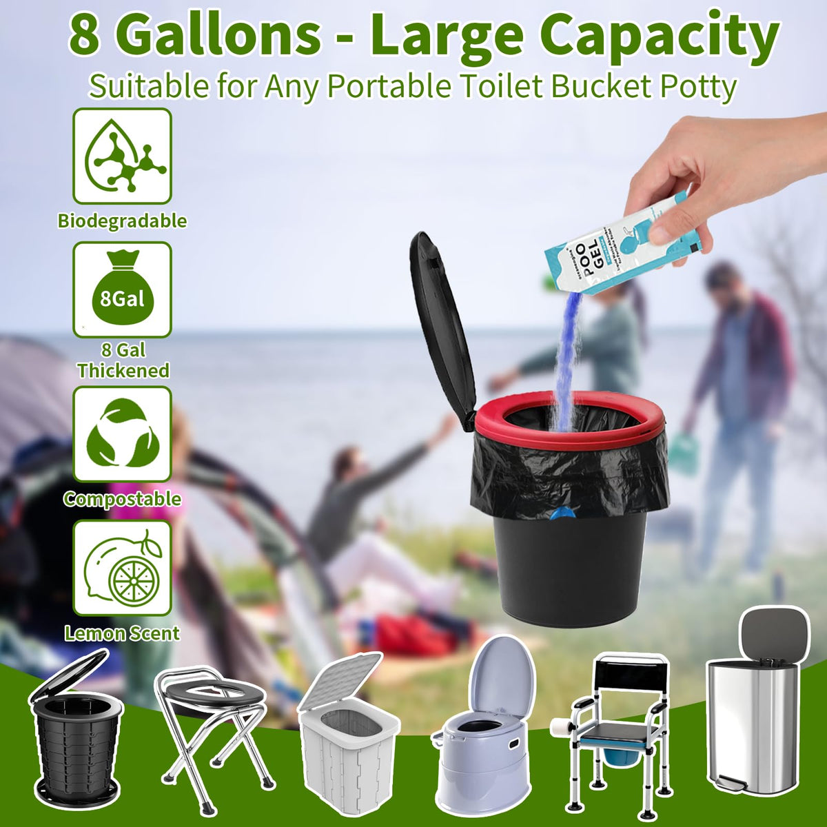 Oceanengine poo gel absorbent powder, rapid solidification for portable toilets on hikes.
