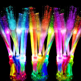 OceanWings Glow Fiber Optic Wand with blue handle for vibrant party lighting