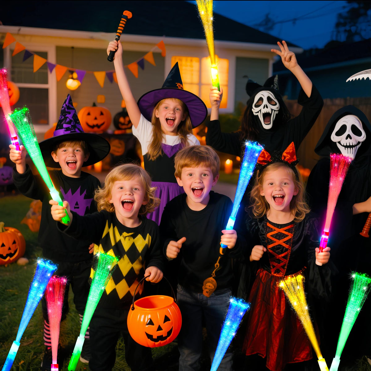 OceanWings Glow Fiber Optic Wand in pack ready for concerts and celebrations