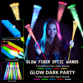 OceanWings Glow Fiber Optic Wand with pink handle creates eye-catching glow on dance floors