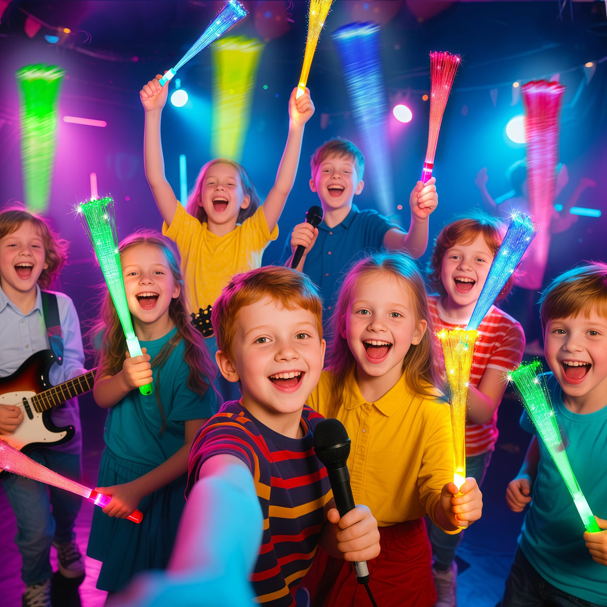 OceanWings Glow Fiber Optic Wand with yellow handle adds bright celebration energy