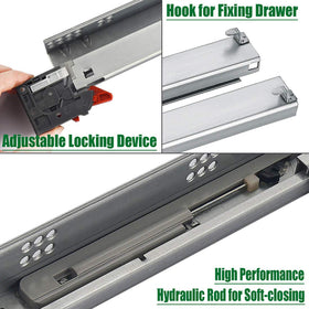 OCG undermount slides work with face-frame and frameless cabinets