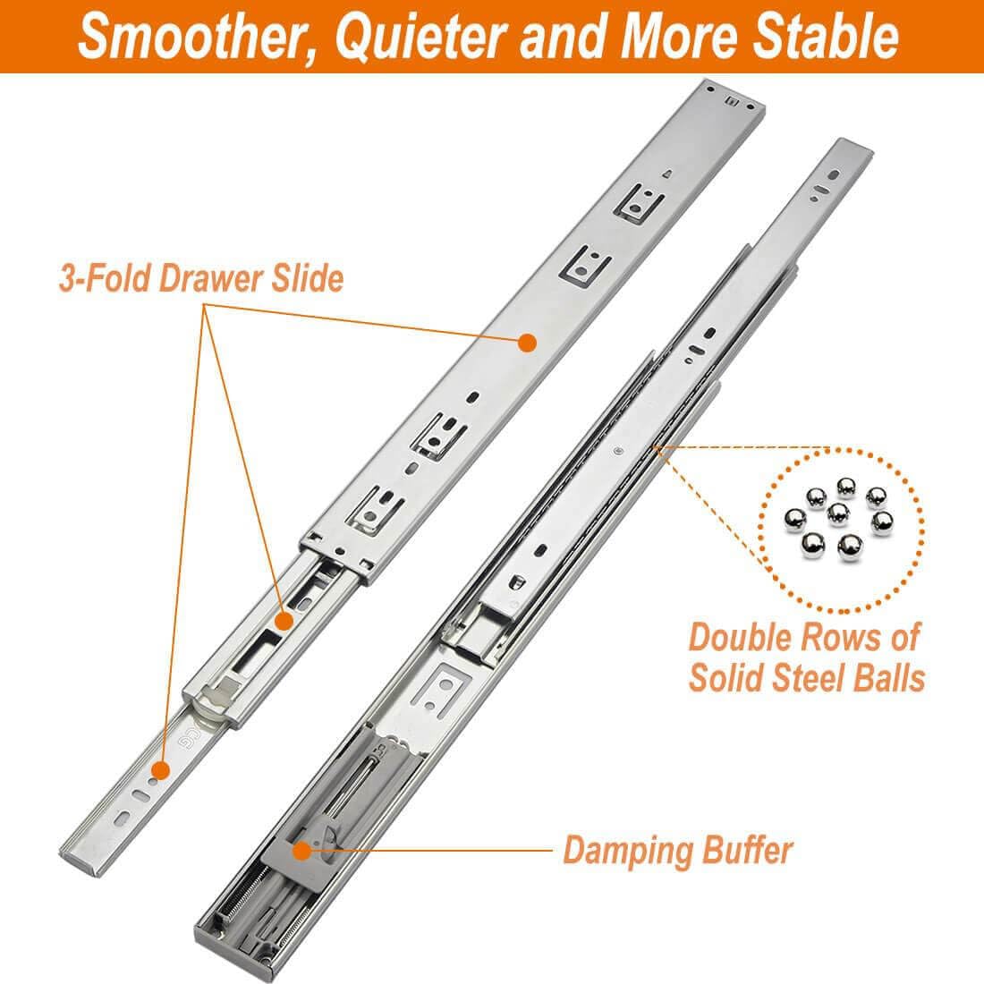 OCG side-mount drawer slides fit face-frame cabinets securely