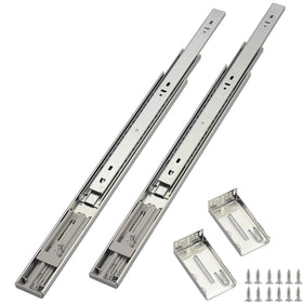 OCG soft-close 22in drawer slide, front view, showcasing smooth, quiet operation