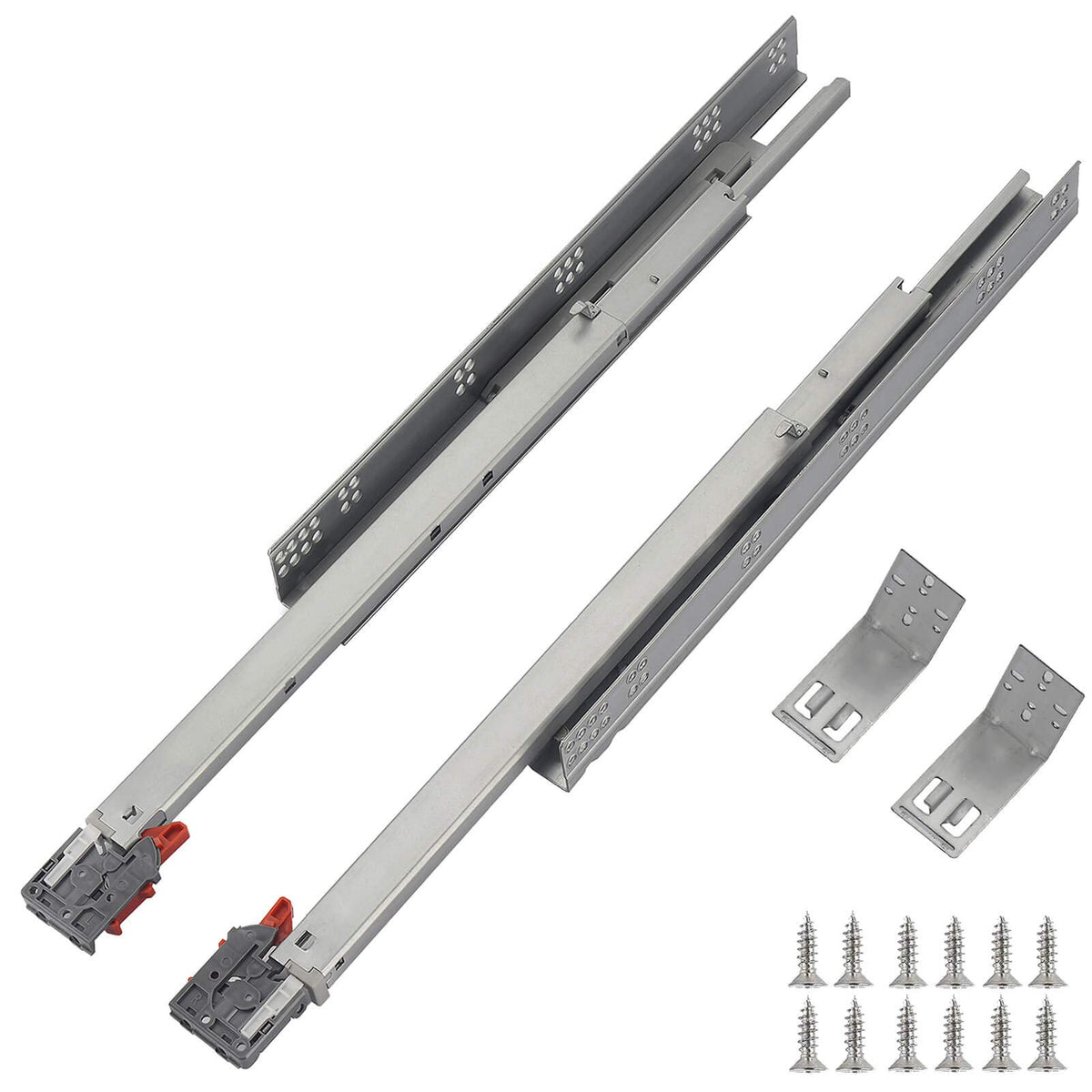 OCG undermount drawer slides 21-inch front view with smooth full-extension access
