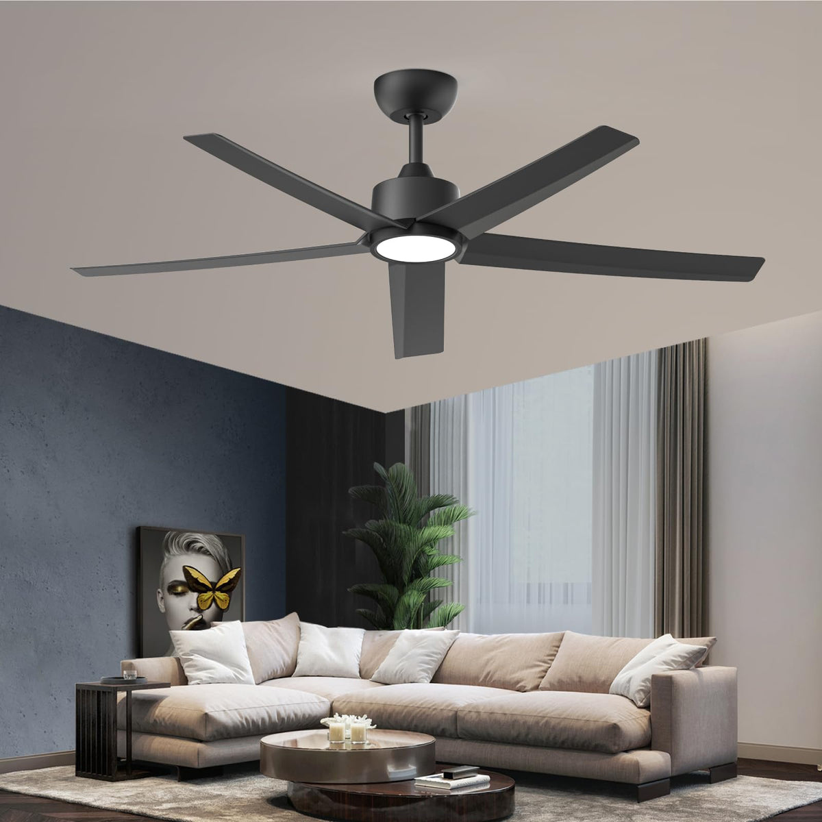 ocioc 52-inch ceiling fan with light and remote for spacious living rooms