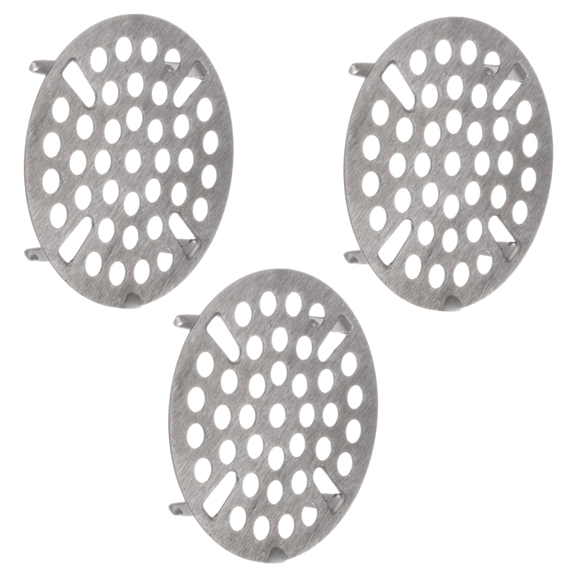 OCS Parts flat strainer close-up in stainless steel demonstrates durability and rust resistance.