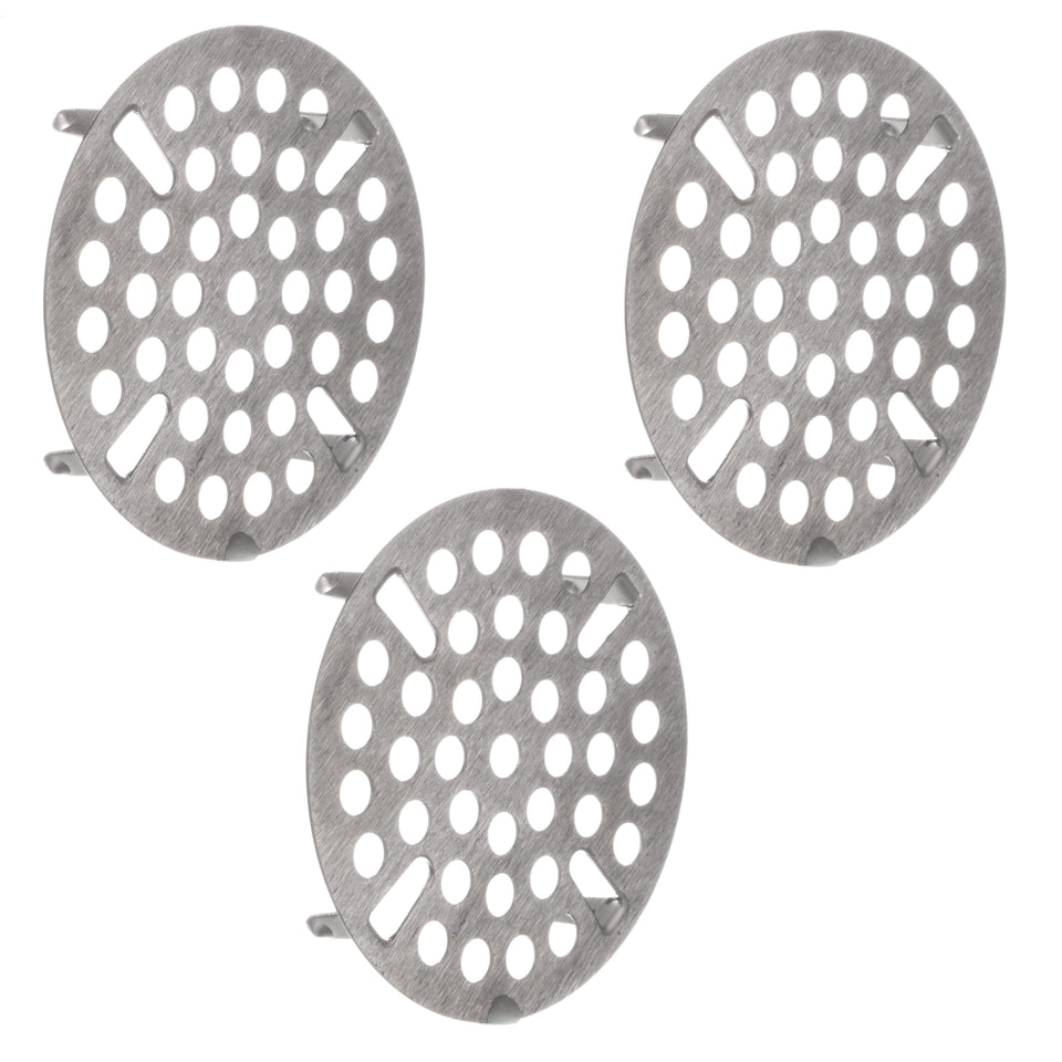 OCS Parts flat strainer close-up in stainless steel demonstrates durability and rust resistance.