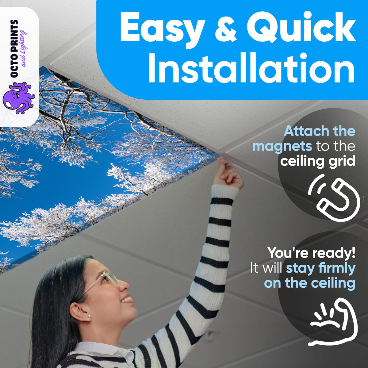 OCTO LIGHTS four-season design fits fluorescent or LED fixtures with ease.