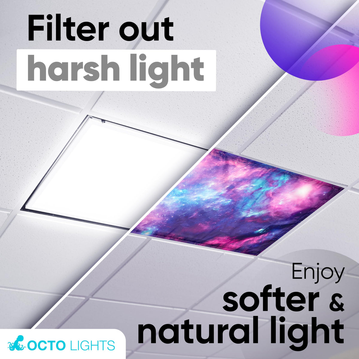 OCTO LIGHTS magnetic clip system enables quick, secure space transformation.