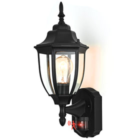 Odorpower porch light with motion sensor provides hands-free nighttime visibility.
