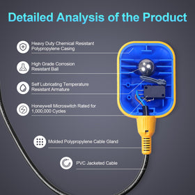 OELFFOW 10-foot cord enables flexible pump placement and reach.