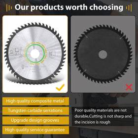 OEM home 160mm diameter blade shown for wide cutting capacity