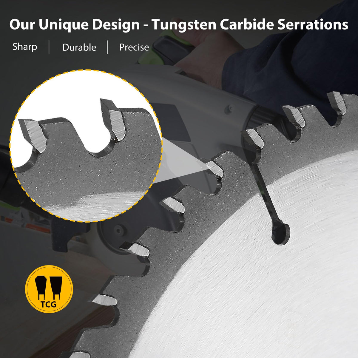 OEM home track saw in action with this blade demonstrates smooth cuts
