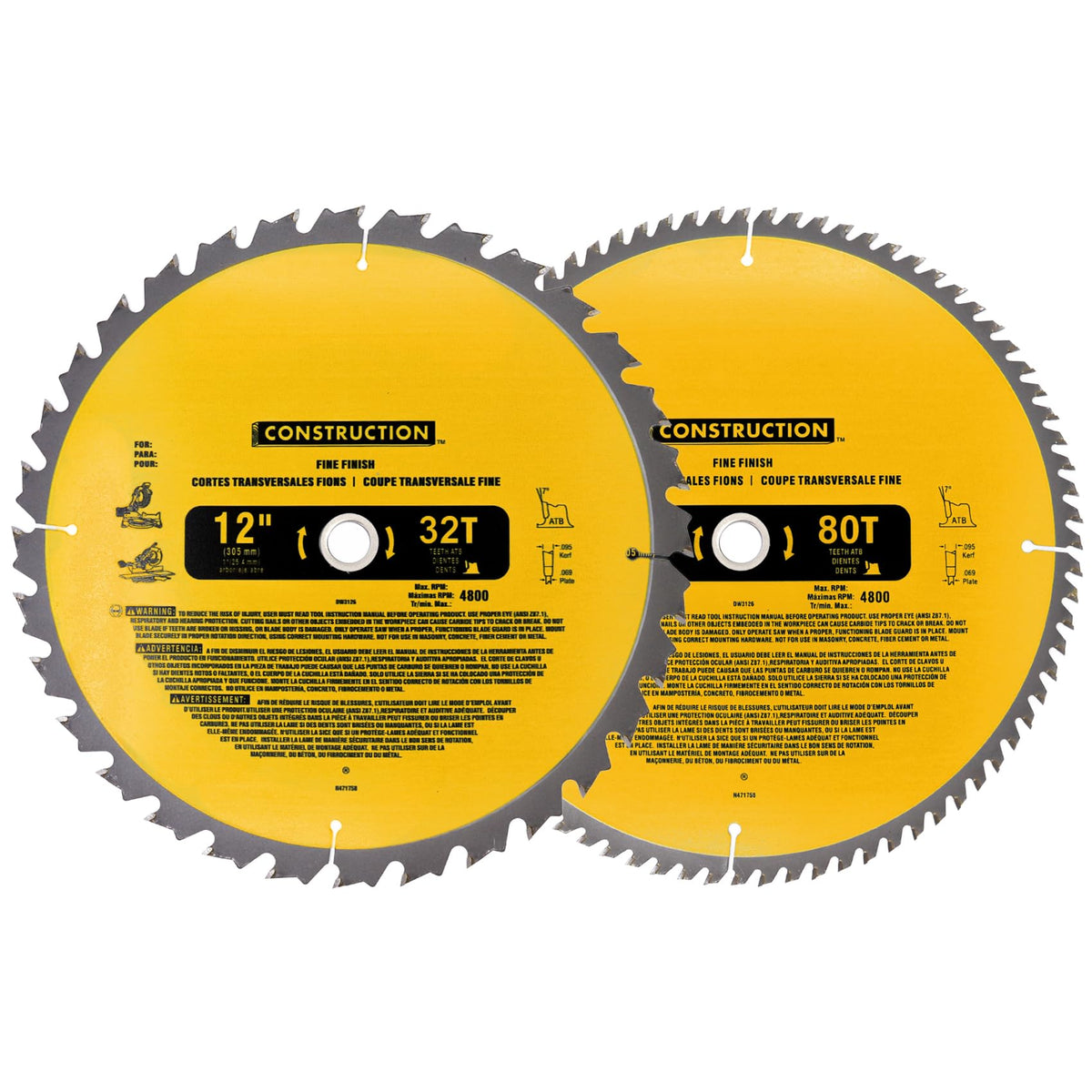 OEM Home 12in blade 80T close-up for fine finish cuts