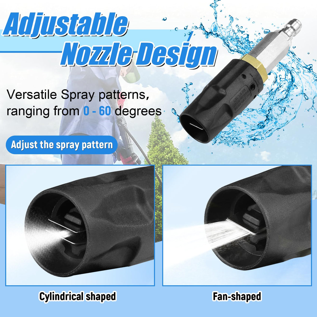 OEM Upgrade downstream nozzle enabling easy rinse by removing soap injector hose