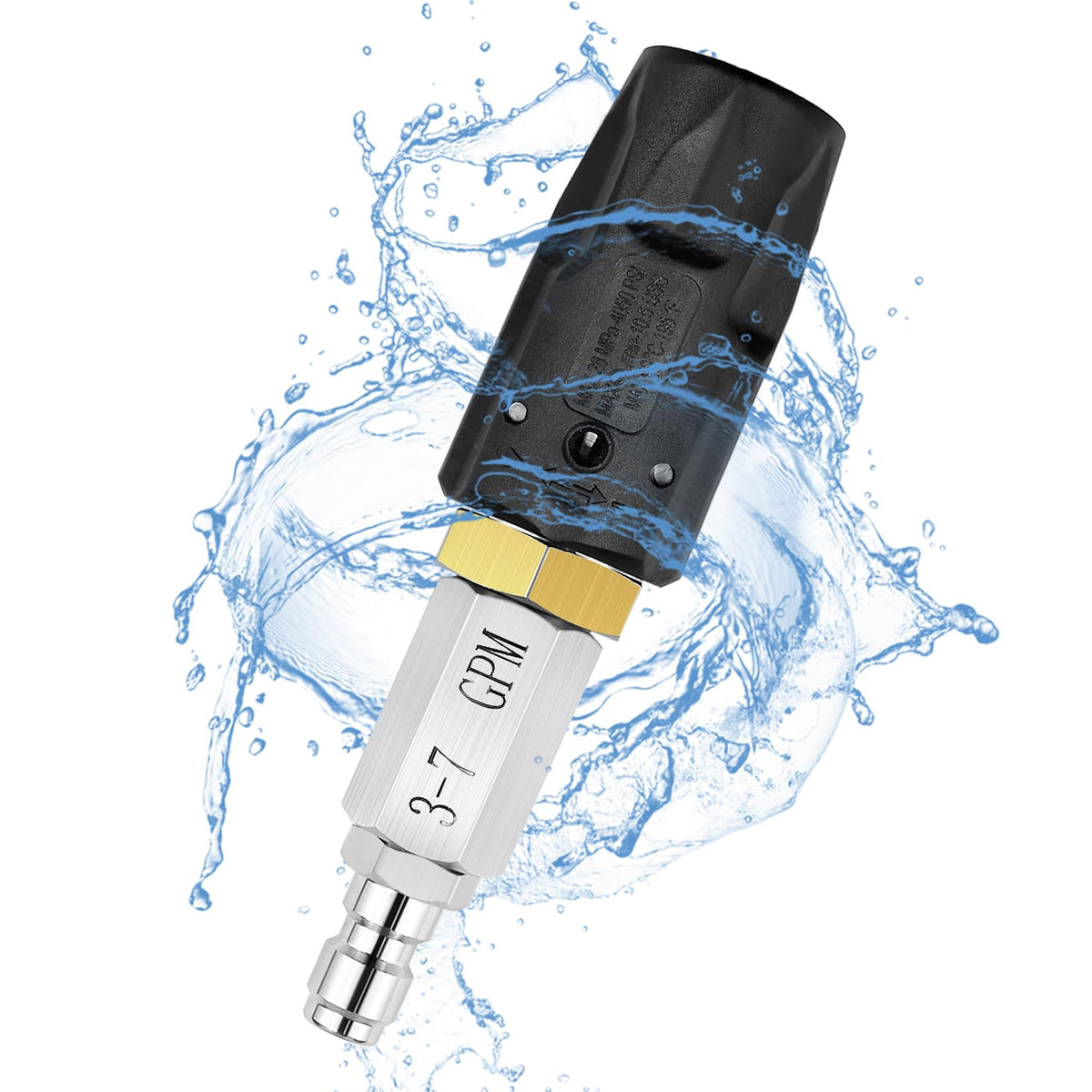 OEM Upgrade downstream soft wash nozzle with twist spray for safe outdoor siding cleaning