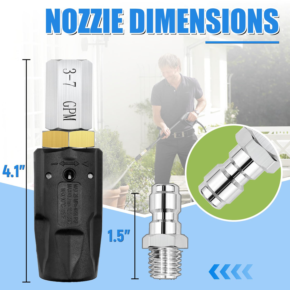 OEM Upgrade nozzle used for cleaning elevated areas and hard-to-reach surfaces