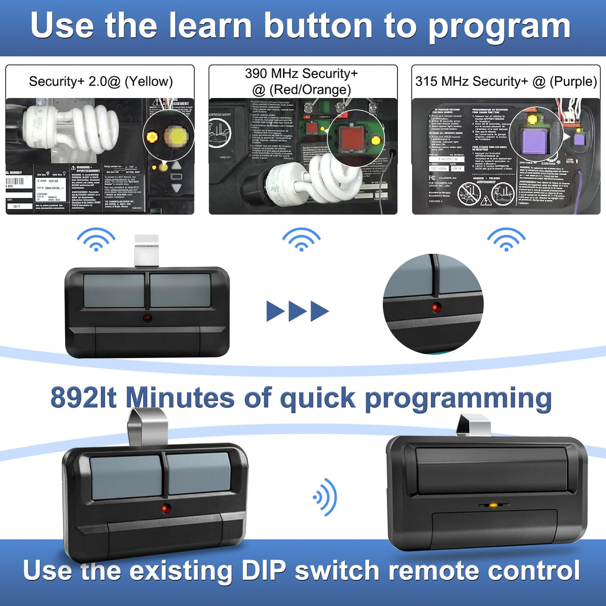 OEM Upgrade 892LT remote in box with quick setup guide
