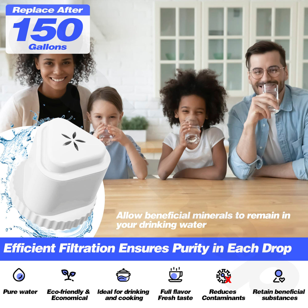 OemRep mineral-retention filtration helps keep essential minerals in water.
