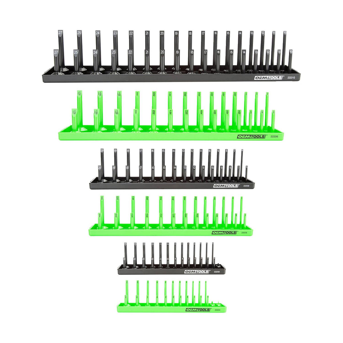 OEMTOOLS 22233 socket organizer assembly view for tidy storage and quick access.