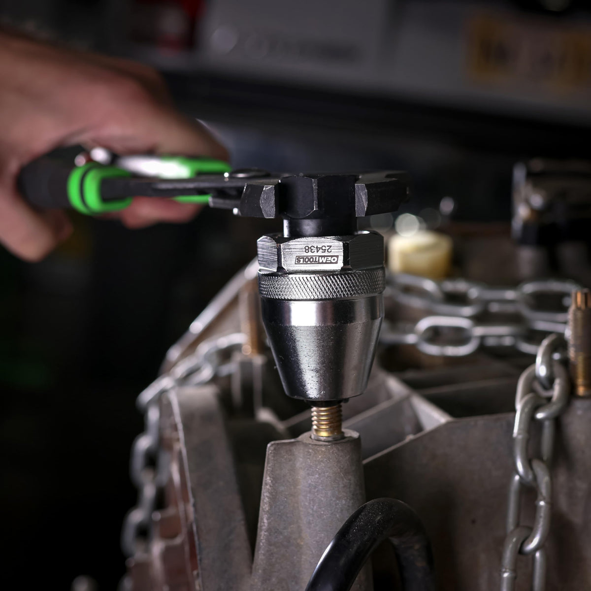 OEMTOOLS 25438 in-use example with penetrating oil and heat prep.