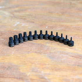 OEMTOOLS stubby sockets with three-quarter inch length reach recessed fasteners.