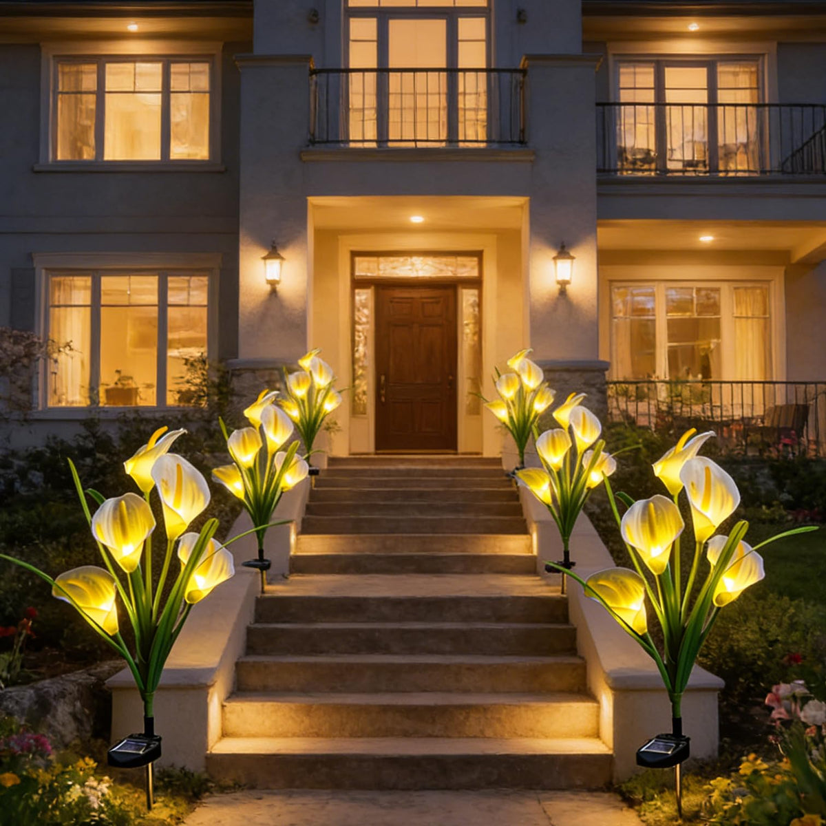 OEMUXU Calla Lily solar light with IP65 durability for all-weather outdoor use.