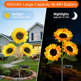 OEMUXU solar sunflower light at night glows warmly for inviting exterior ambiance
