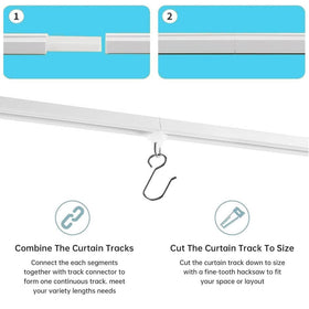 OEOEKHDJ 8ft assembled curtain track mounted for windows and room dividers