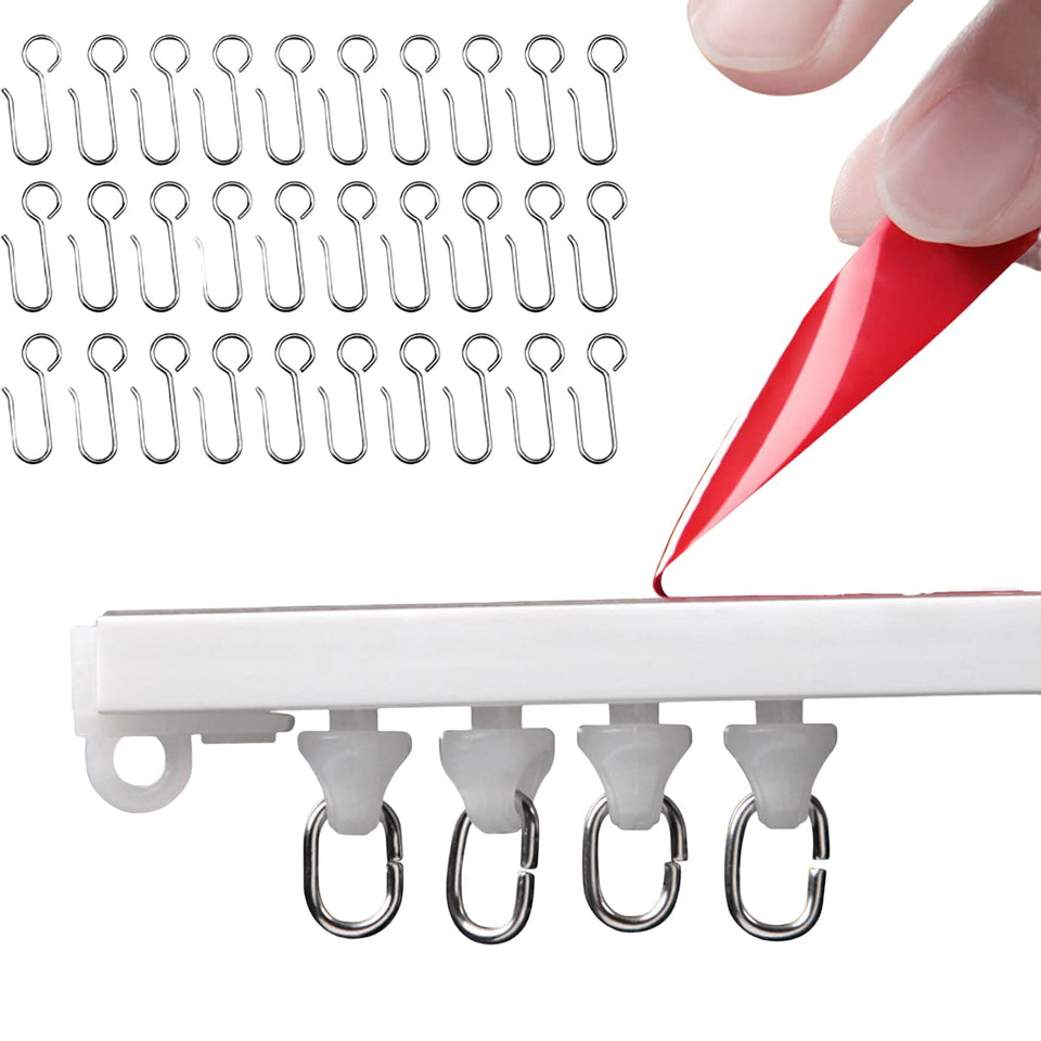 OEOEKHDJ curtain track adhesive tape setup enabling damage-free installation on smooth surfaces