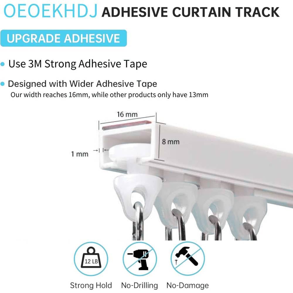 OEOEKHDJ curtain track length-connector demonstrating seamless 4ft to 16ft expansion