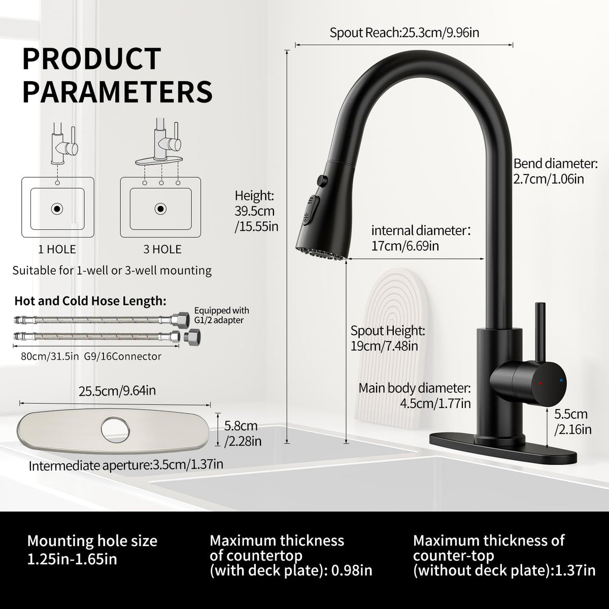 Oersitor faucet with three spray modes for flexible cleaning