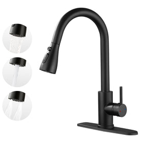 Oersitor kitchen faucet with pull-down sprayer for versatile one-handed operation