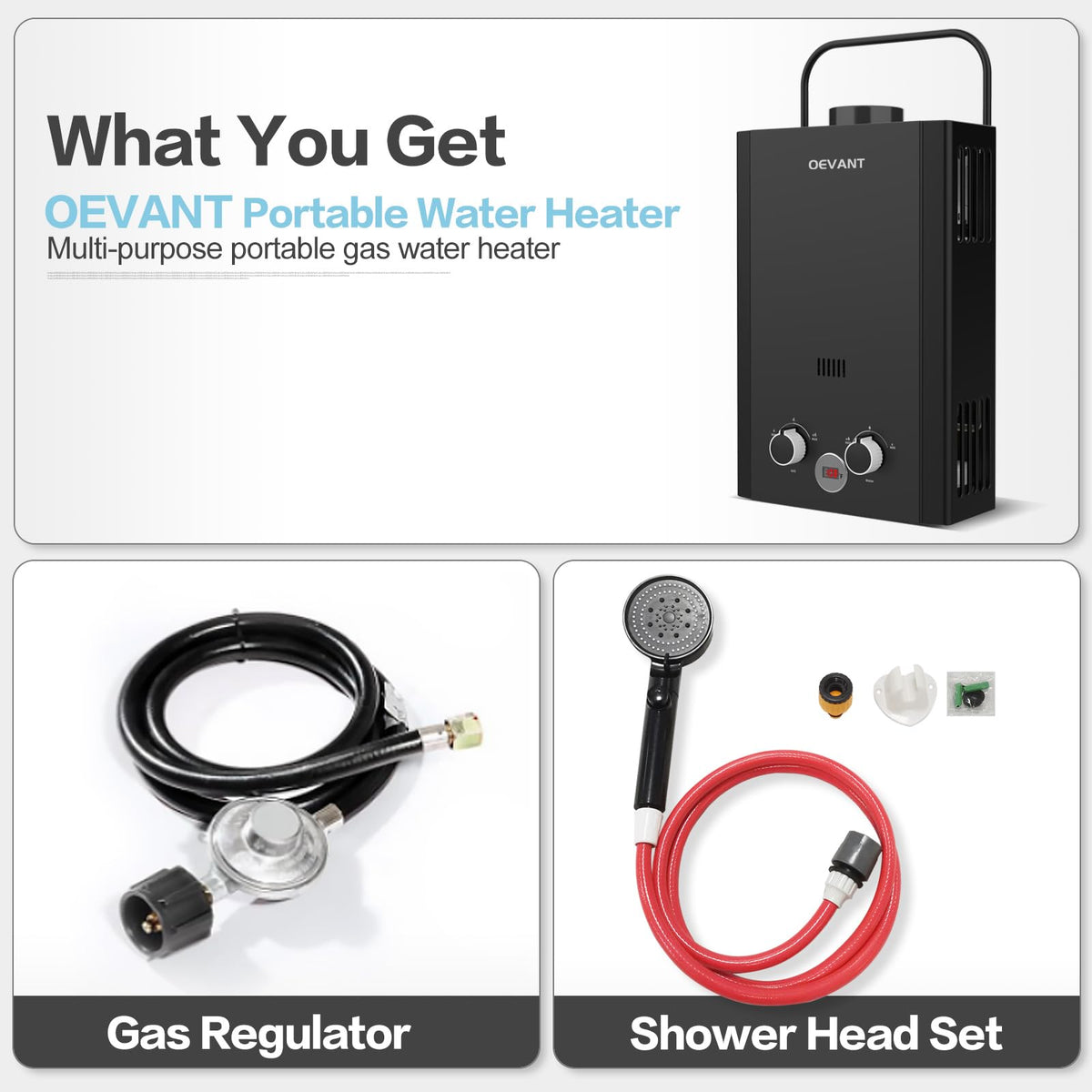 OEVANT 5-foot hose supports flexible water connections during camping or RV trips.