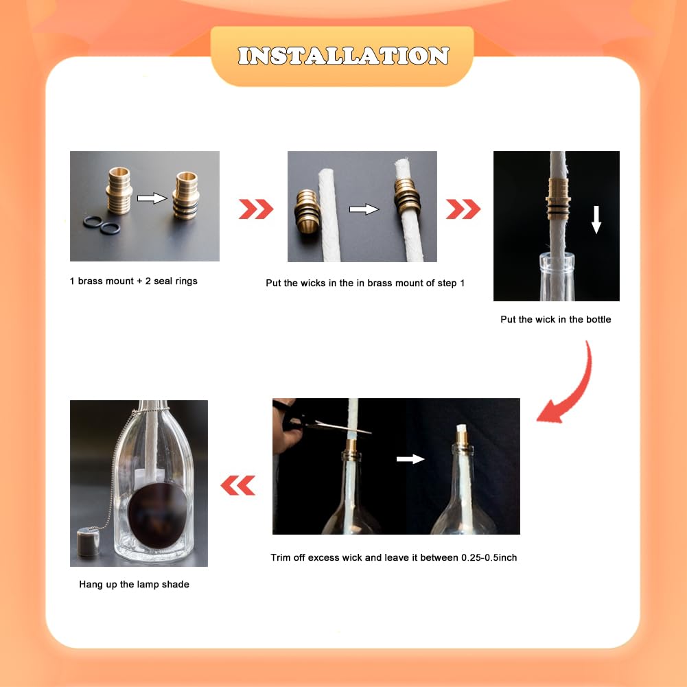 OEXEO brass mounts secure wicks for stable, safe outdoor lighting.