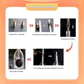 OEXEO brass mounts secure wicks for stable, safe outdoor lighting.