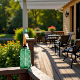 OEXEO Citronella torches include fiberglass wicks for reliable lighting.