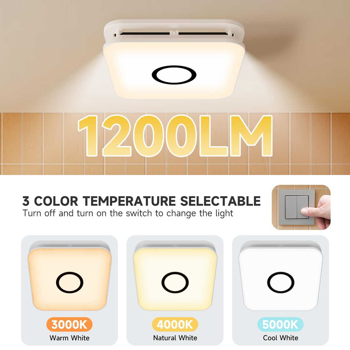 OFANKU 3cct LED color temperature options create warm, natural, or cool mood