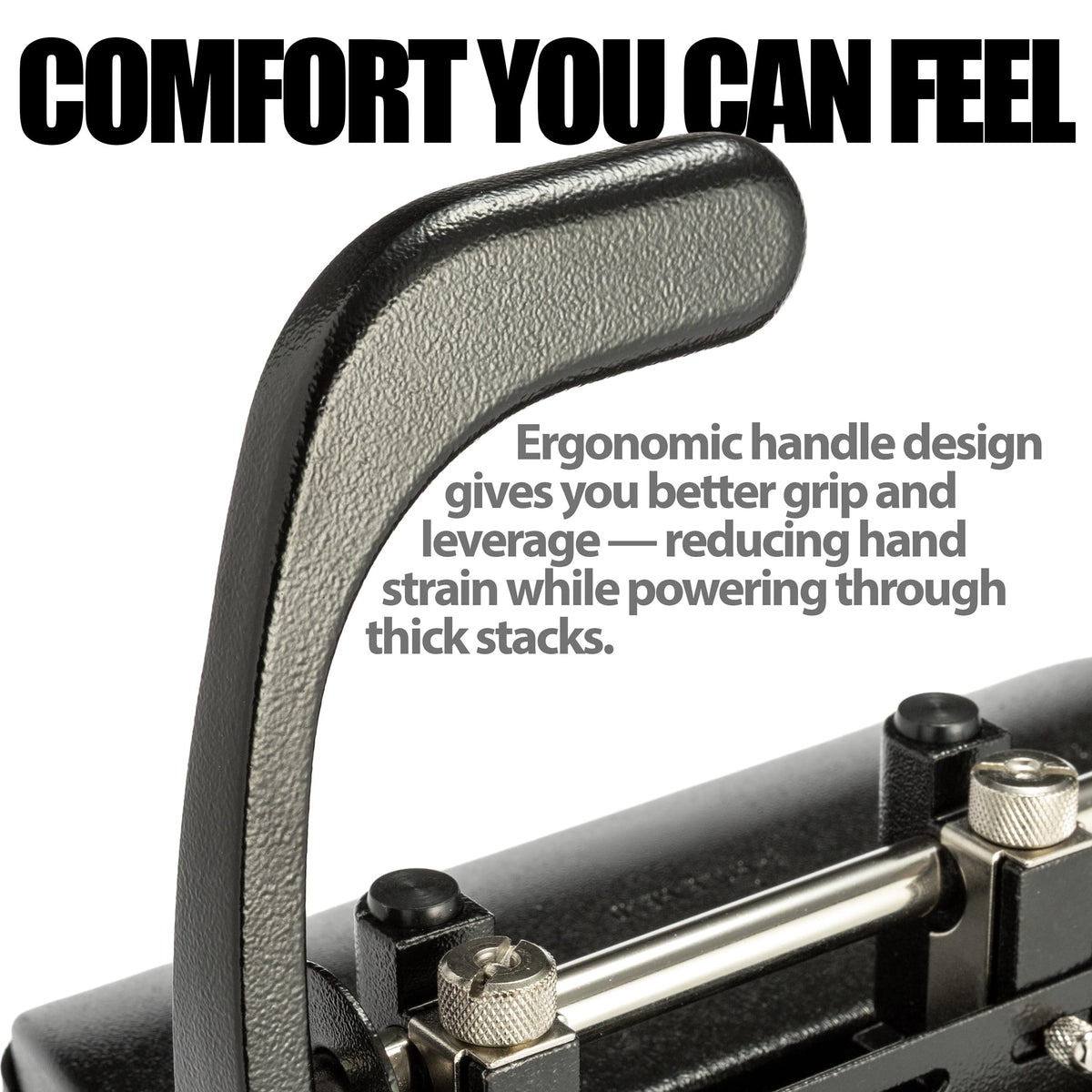 Officemate 32-sheet capacity punch handles large stacks with ease