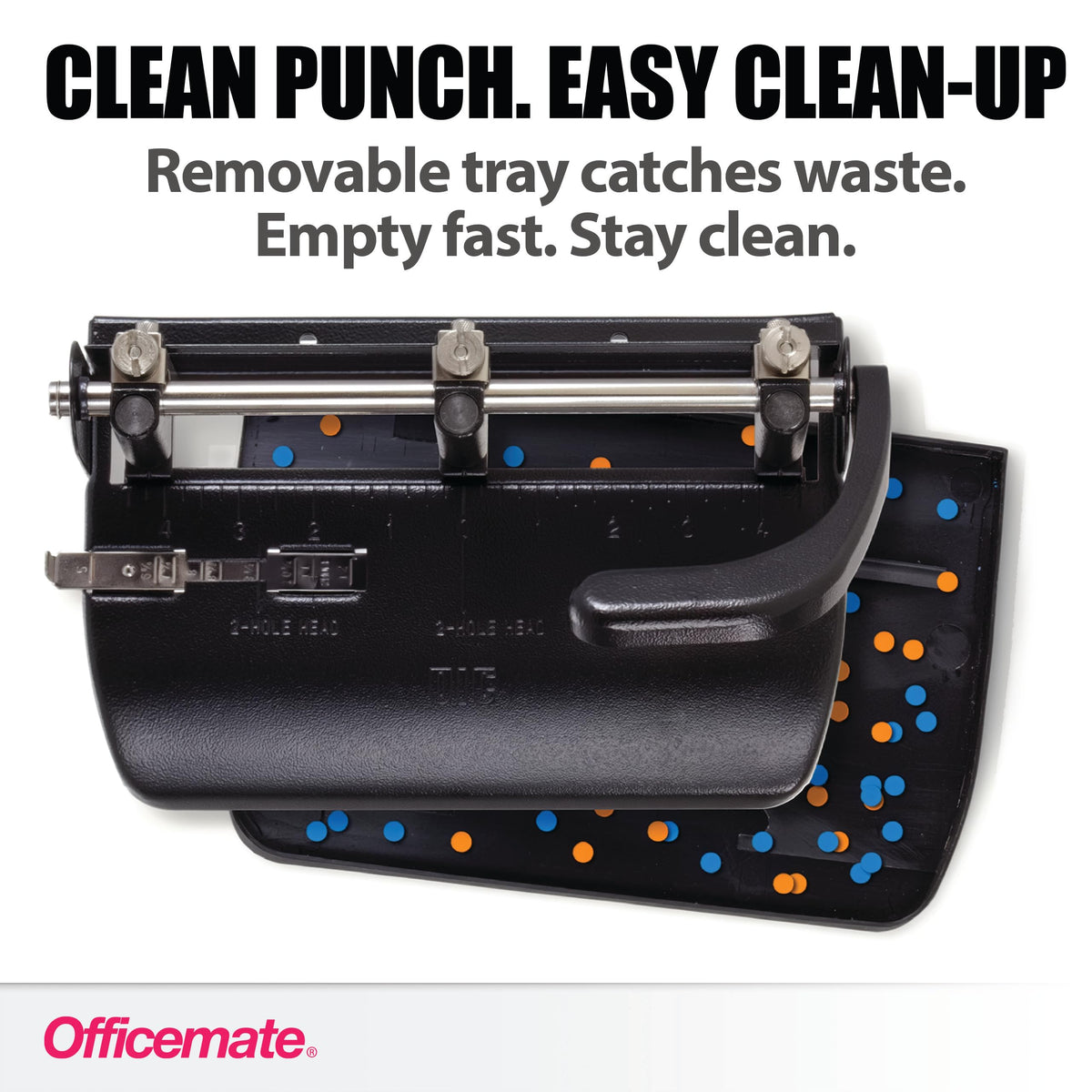 Officemate locking handle preserves compact storage when not in use