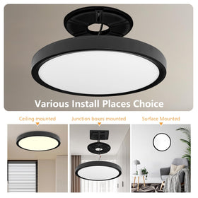 OFFIY slim round ceiling light mounted close to the ceiling for a clean, low-profile look.