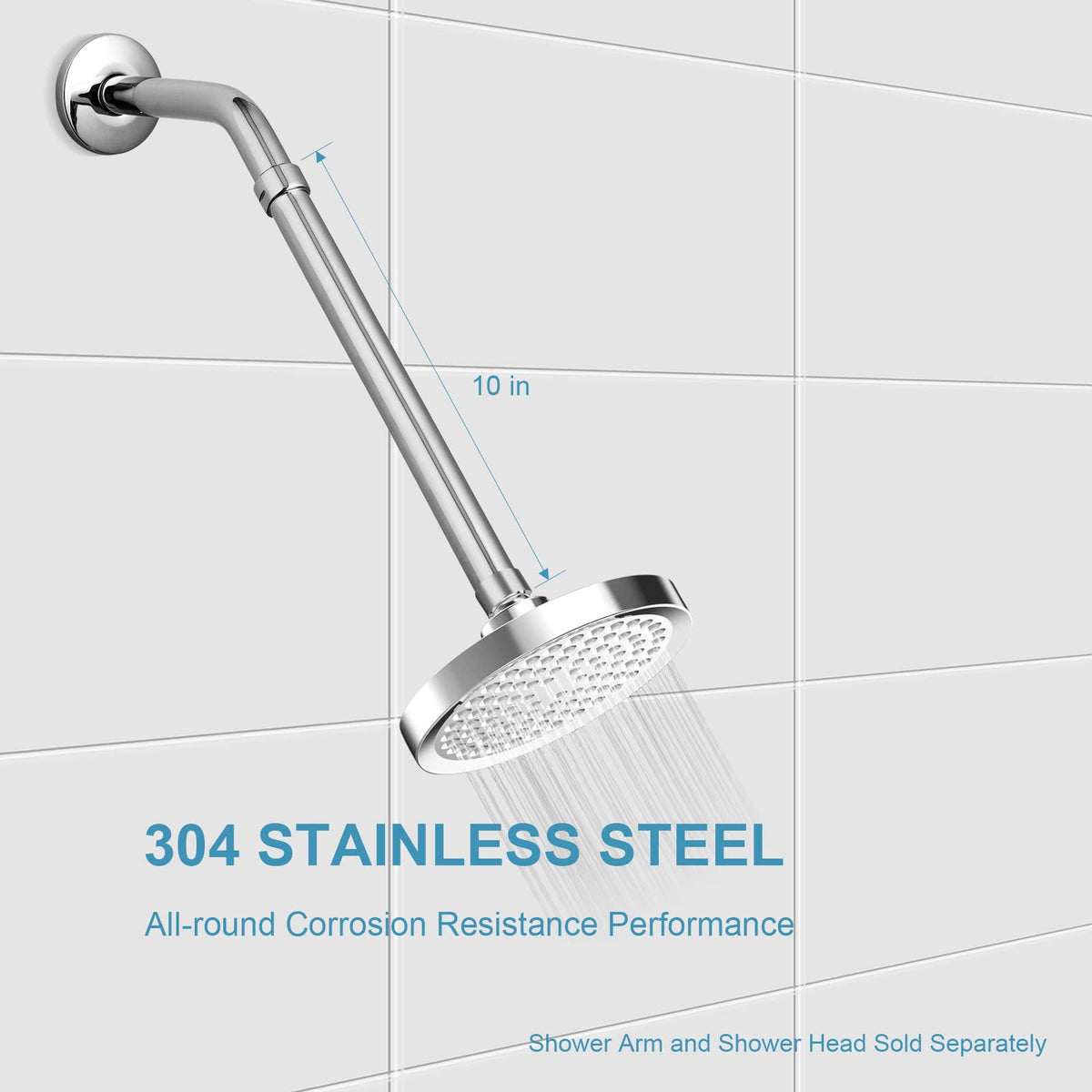 OFFO 1/2in-14 NPT threading compatible with standard shower heads.